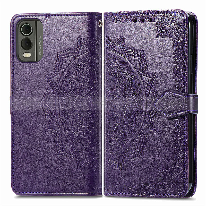 Funda de Cuero Cartera con Soporte Patron de Moda Carcasa para Nokia C210