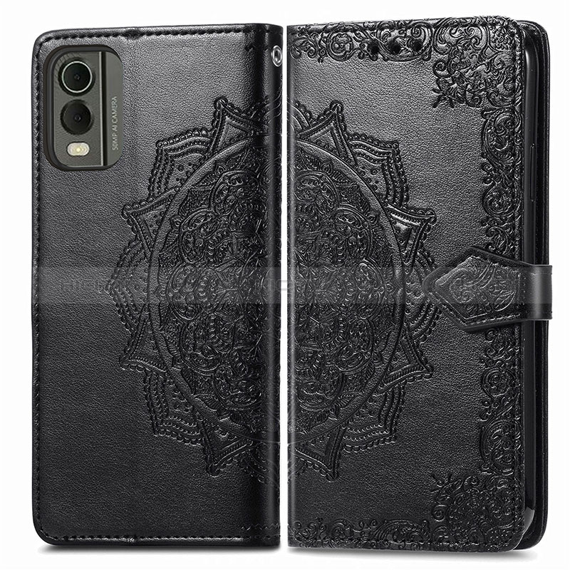 Funda de Cuero Cartera con Soporte Patron de Moda Carcasa para Nokia C210 Negro