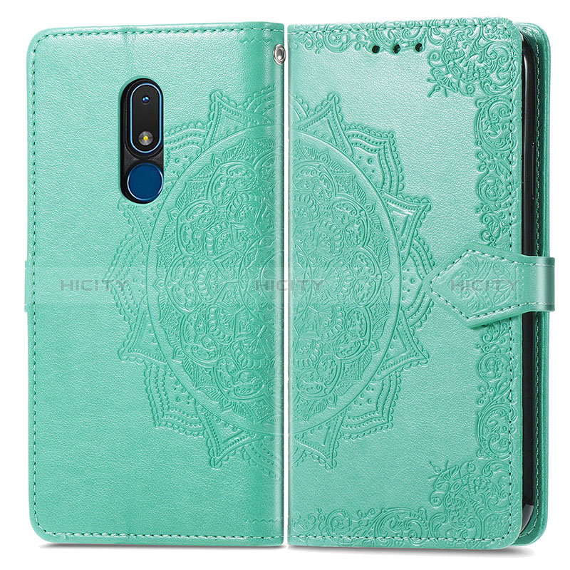 Funda de Cuero Cartera con Soporte Patron de Moda Carcasa para Nokia C3 Verde