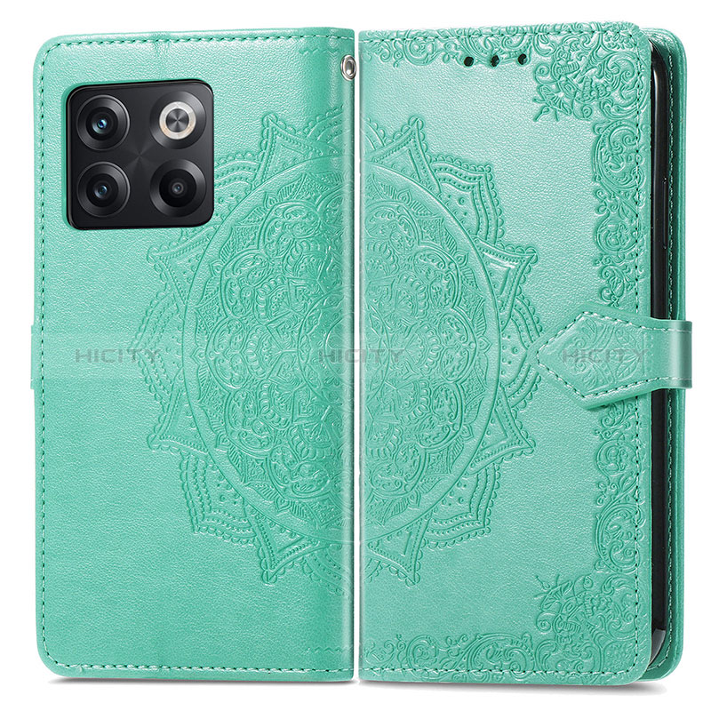 Funda de Cuero Cartera con Soporte Patron de Moda Carcasa para OnePlus 10T 5G Verde