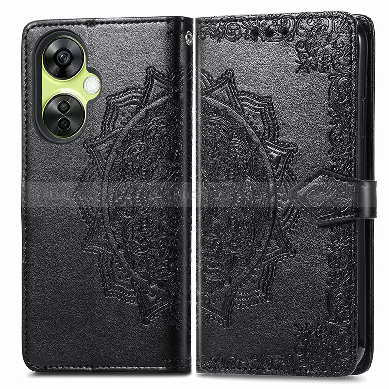 Funda de Cuero Cartera con Soporte Patron de Moda Carcasa para OnePlus Nord CE 3 5G Negro