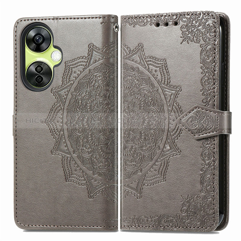 Funda de Cuero Cartera con Soporte Patron de Moda Carcasa para OnePlus Nord N30 5G Gris