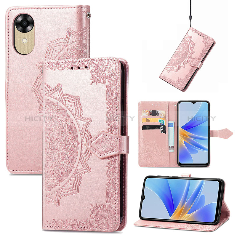 Funda de Cuero Cartera con Soporte Patron de Moda Carcasa para Oppo A17K