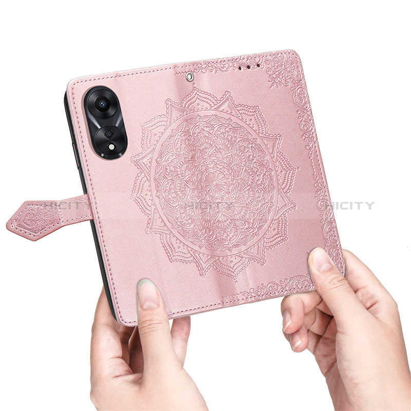 Funda de Cuero Cartera con Soporte Patron de Moda Carcasa para Oppo A18