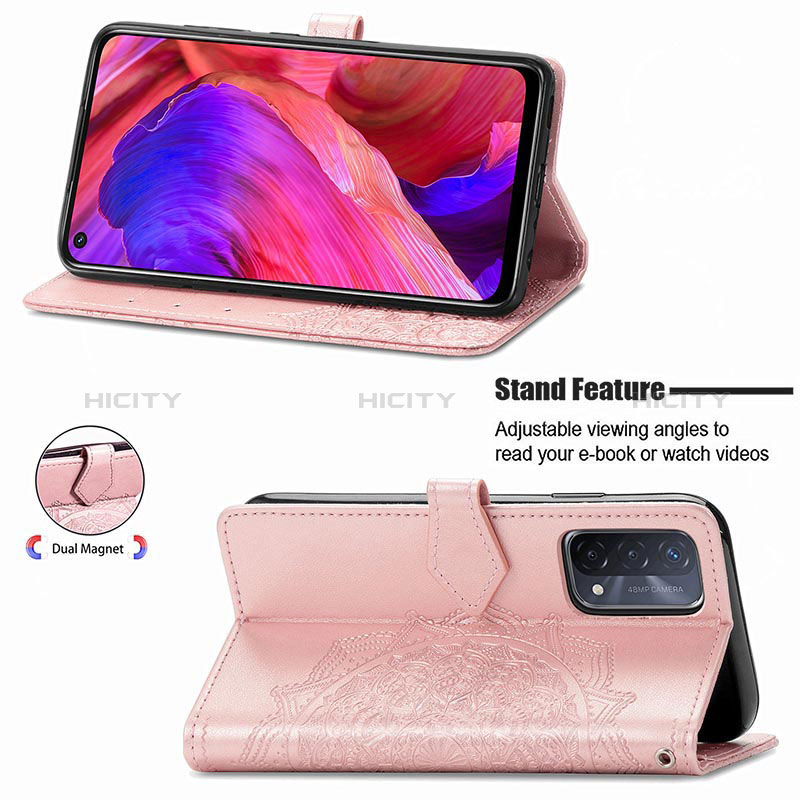 Funda de Cuero Cartera con Soporte Patron de Moda Carcasa para Oppo A54 5G