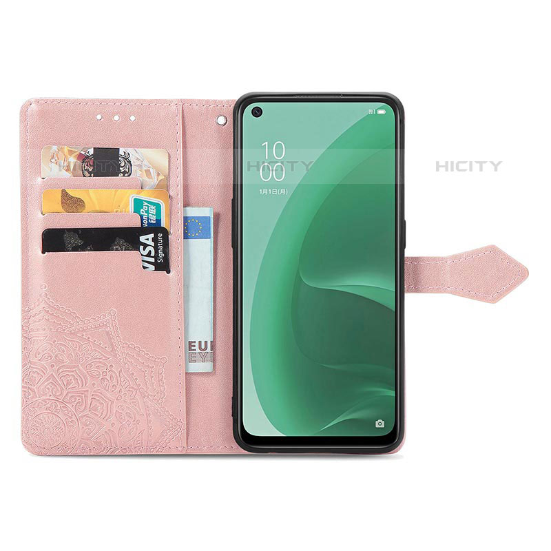 Funda de Cuero Cartera con Soporte Patron de Moda Carcasa para Oppo A55S 5G