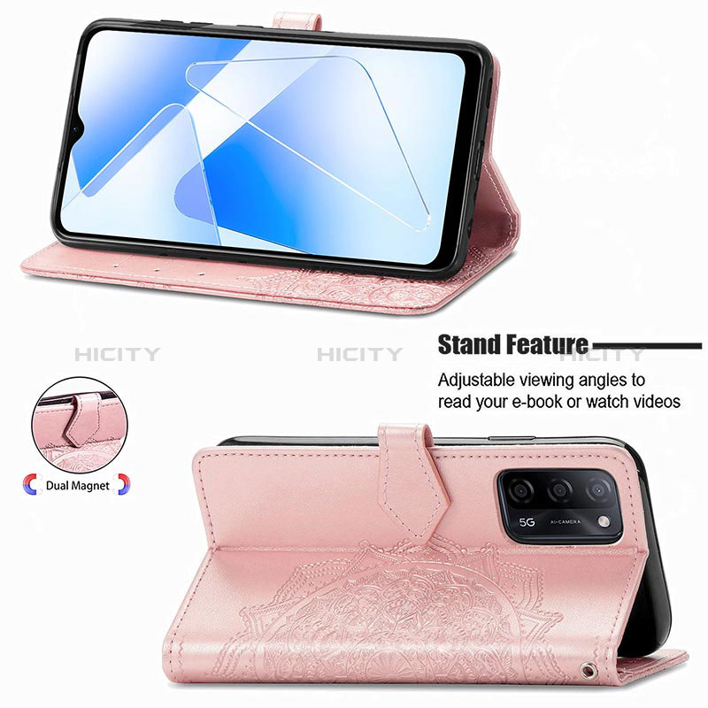 Funda de Cuero Cartera con Soporte Patron de Moda Carcasa para Oppo A56 5G