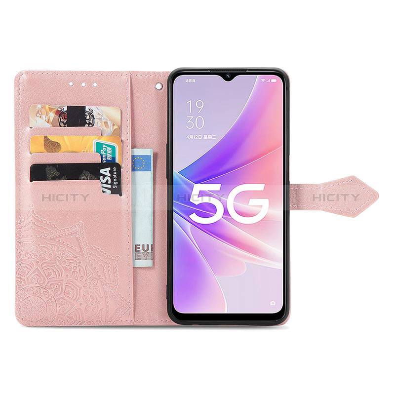 Funda de Cuero Cartera con Soporte Patron de Moda Carcasa para Oppo A56S 5G