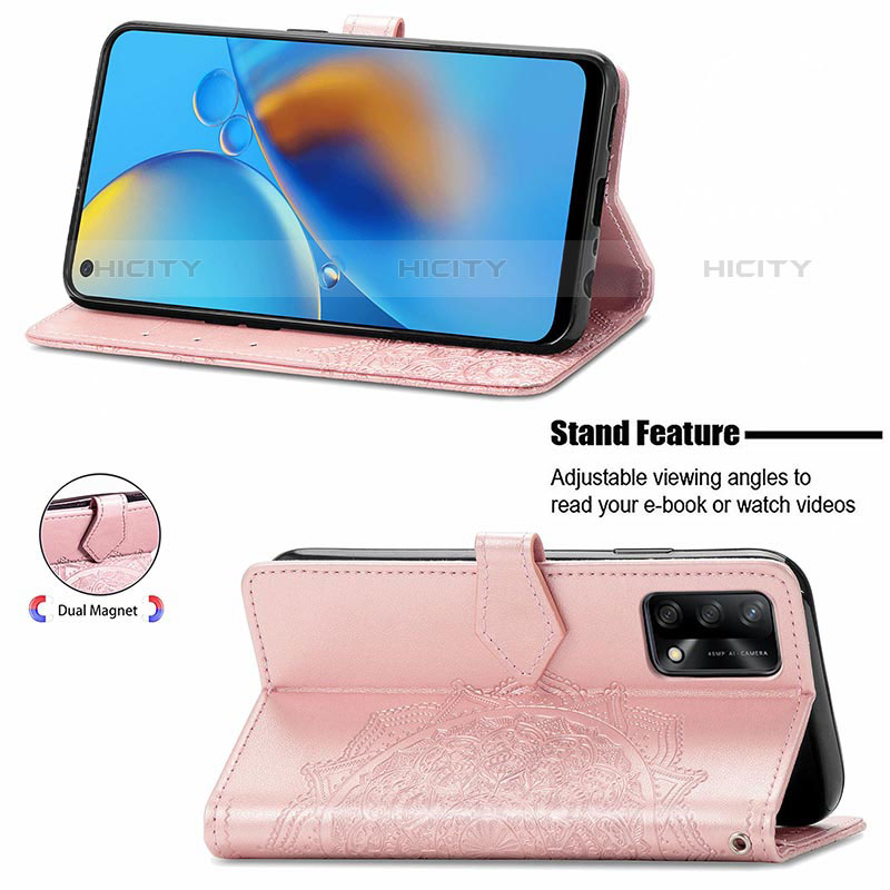 Funda de Cuero Cartera con Soporte Patron de Moda Carcasa para Oppo A74 4G