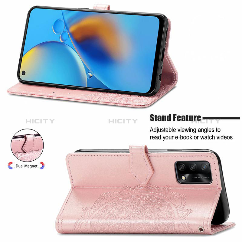 Funda de Cuero Cartera con Soporte Patron de Moda Carcasa para Oppo A95 4G