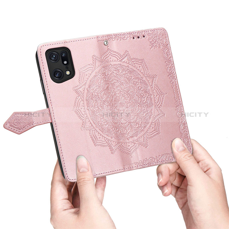 Funda de Cuero Cartera con Soporte Patron de Moda Carcasa para Oppo Find X5 5G