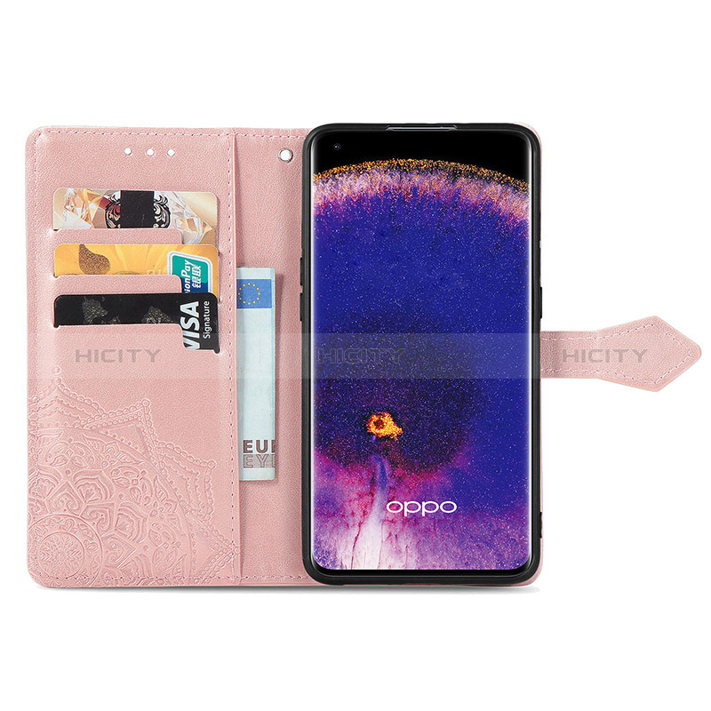 Funda de Cuero Cartera con Soporte Patron de Moda Carcasa para Oppo Find X5 5G