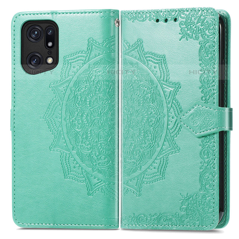 Funda de Cuero Cartera con Soporte Patron de Moda Carcasa para Oppo Find X5 Pro 5G