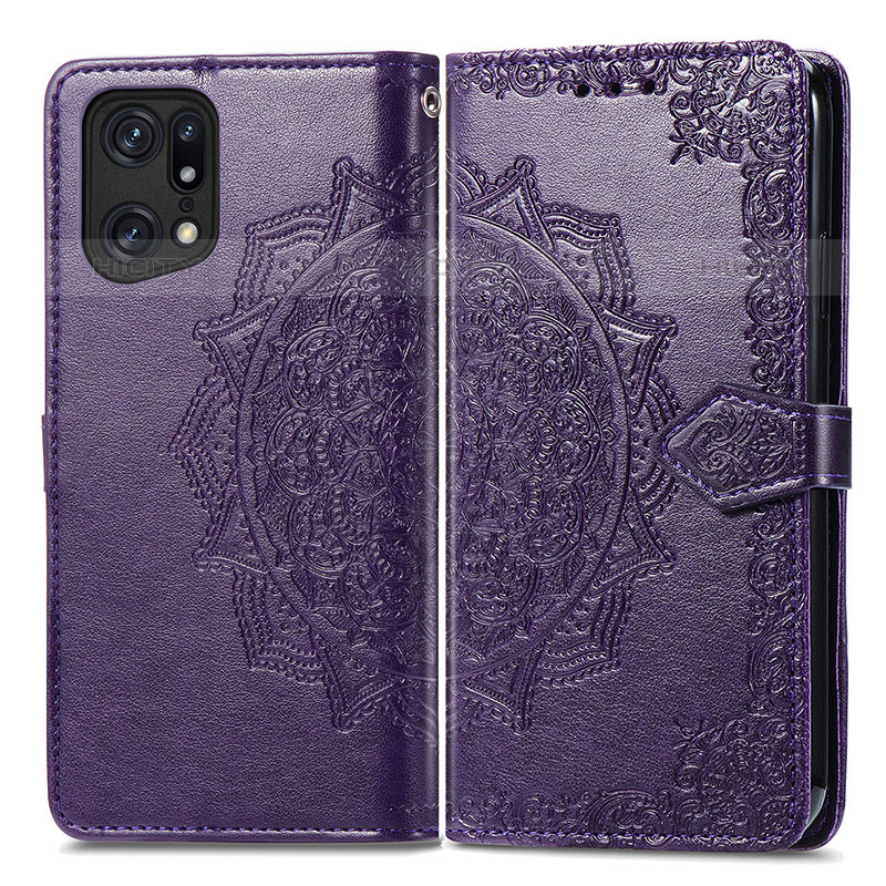 Funda de Cuero Cartera con Soporte Patron de Moda Carcasa para Oppo Find X5 Pro 5G