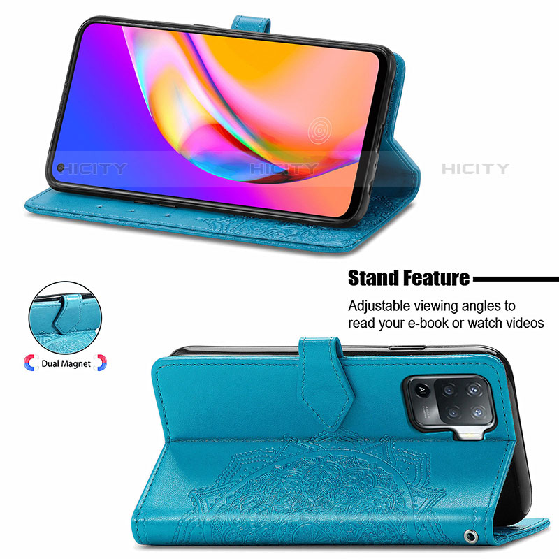 Funda de Cuero Cartera con Soporte Patron de Moda Carcasa para Oppo Reno5 F