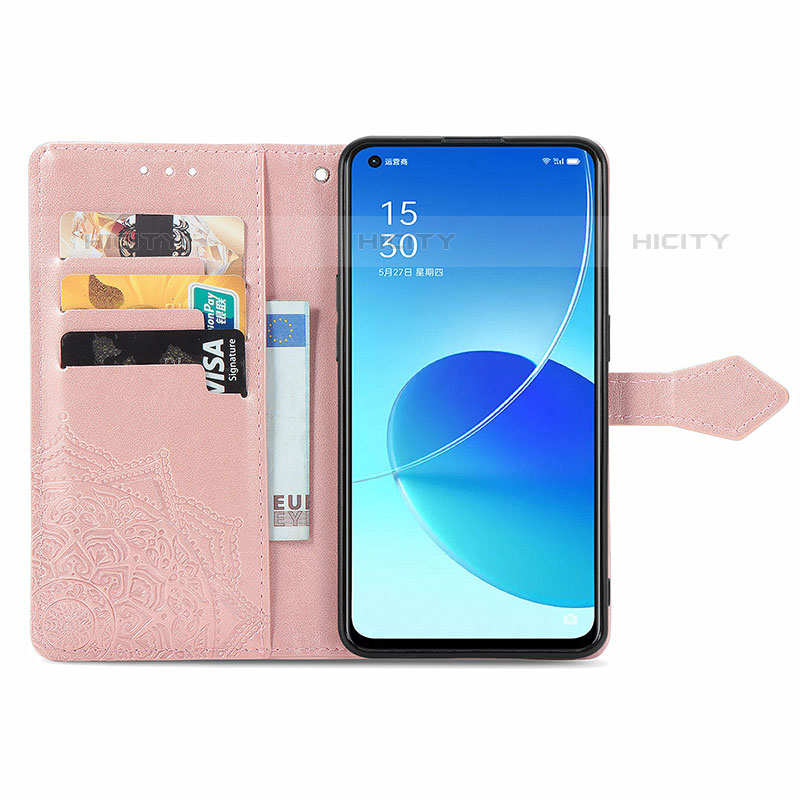 Funda de Cuero Cartera con Soporte Patron de Moda Carcasa para Oppo Reno6 5G