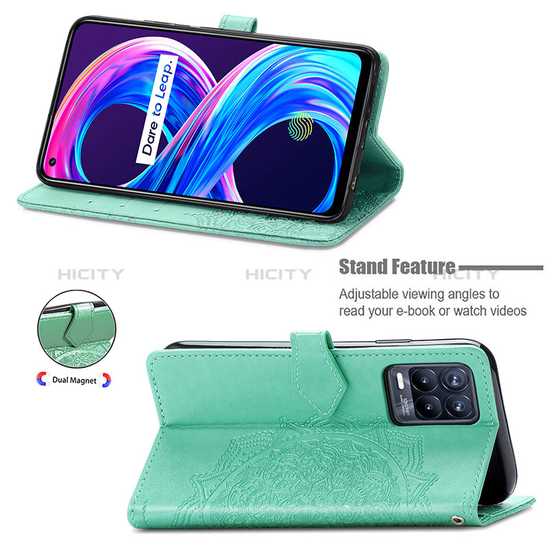 Funda de Cuero Cartera con Soporte Patron de Moda Carcasa para Realme 8 4G