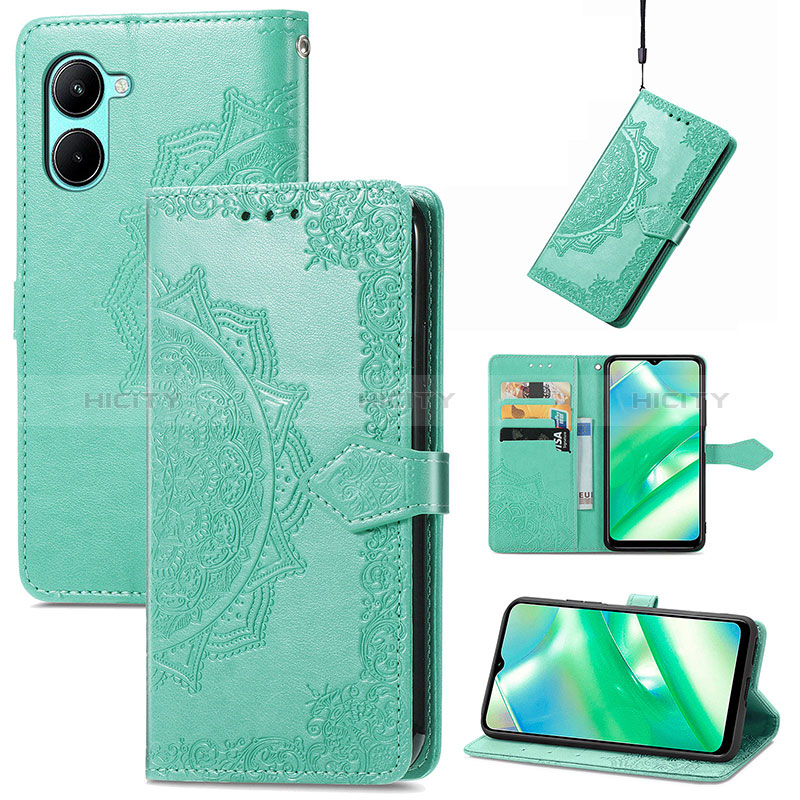 Funda de Cuero Cartera con Soporte Patron de Moda Carcasa para Realme C33 (2023)