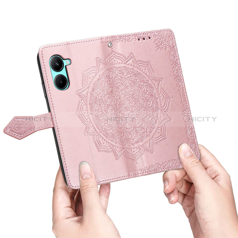 Funda de Cuero Cartera con Soporte Patron de Moda Carcasa para Realme C33 (2023)