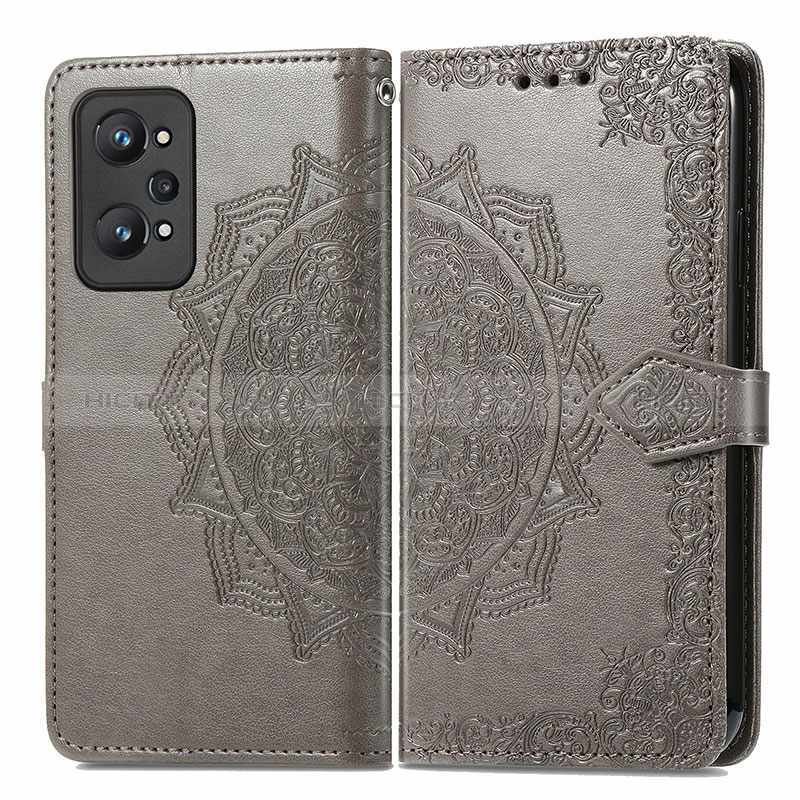 Funda de Cuero Cartera con Soporte Patron de Moda Carcasa para Realme GT Neo 3T 5G Gris