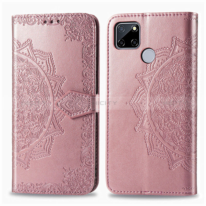 Funda de Cuero Cartera con Soporte Patron de Moda Carcasa para Realme Narzo 20 Oro Rosa