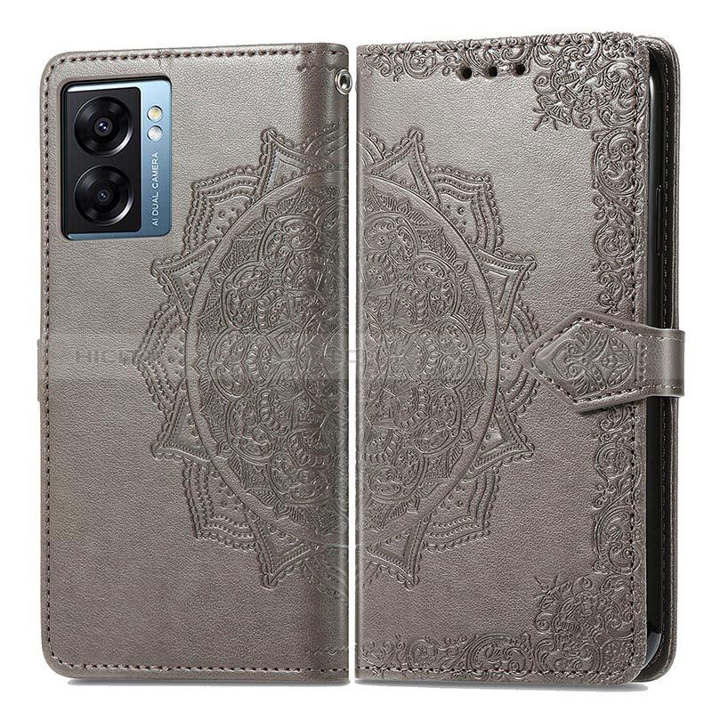 Funda de Cuero Cartera con Soporte Patron de Moda Carcasa para Realme Narzo 50 5G Gris