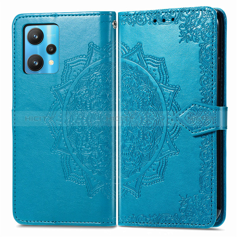 Funda de Cuero Cartera con Soporte Patron de Moda Carcasa para Realme Narzo 50 Pro 5G Azul