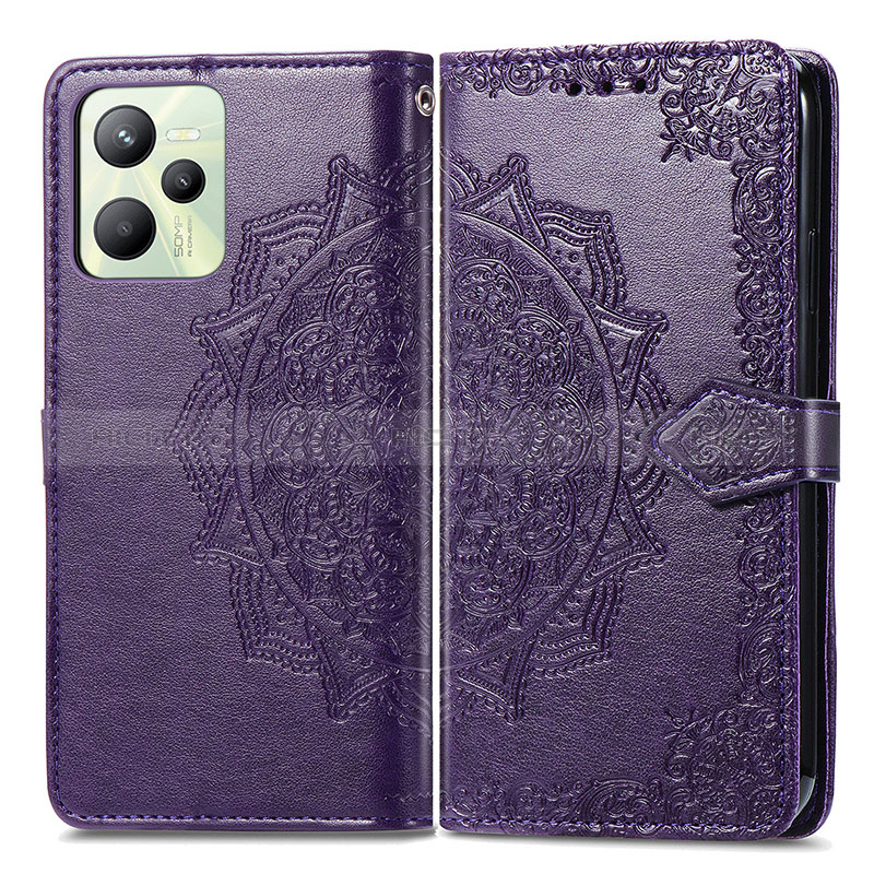 Funda de Cuero Cartera con Soporte Patron de Moda Carcasa para Realme Narzo 50A Prime