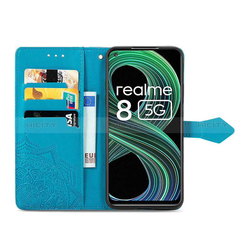 Funda de Cuero Cartera con Soporte Patron de Moda Carcasa para Realme Q3i 5G