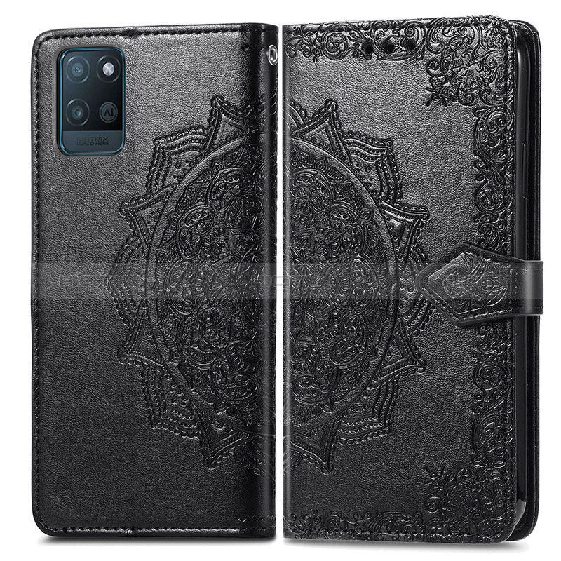 Funda de Cuero Cartera con Soporte Patron de Moda Carcasa para Realme V11 5G Negro