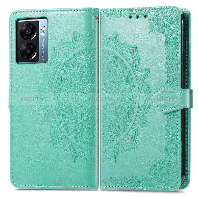 Funda de Cuero Cartera con Soporte Patron de Moda Carcasa para Realme V23 5G Verde