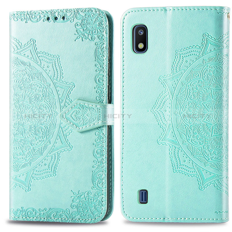 Funda de Cuero Cartera con Soporte Patron de Moda Carcasa para Samsung Galaxy A10 Verde