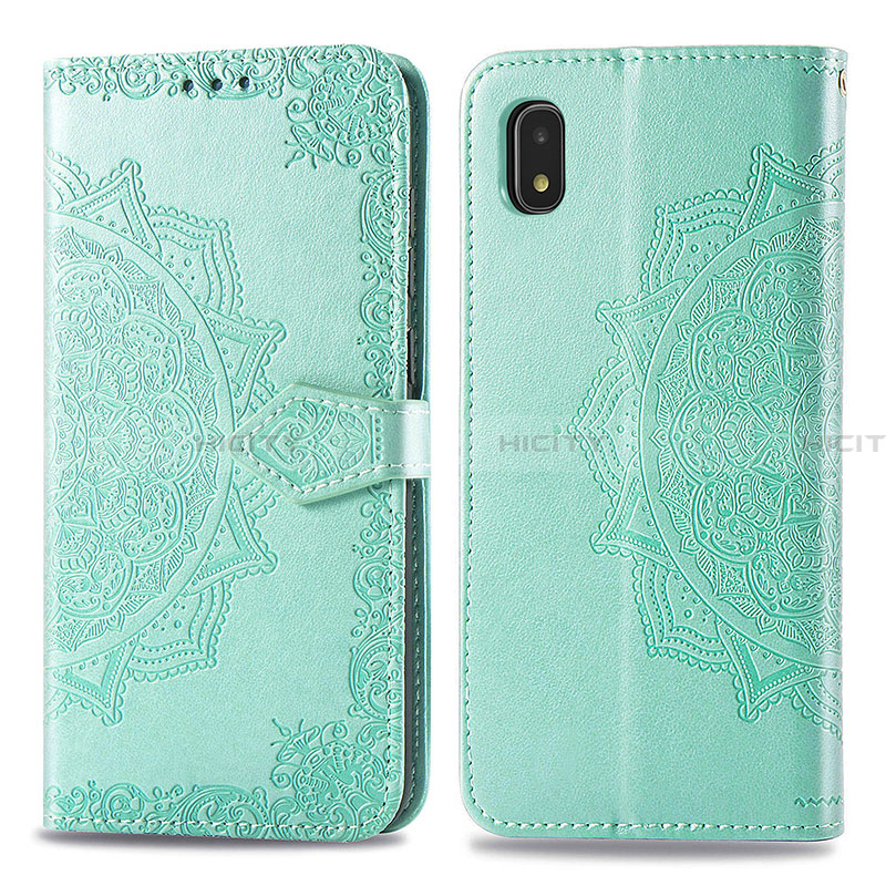 Funda de Cuero Cartera con Soporte Patron de Moda Carcasa para Samsung Galaxy A21 SC-42A Verde