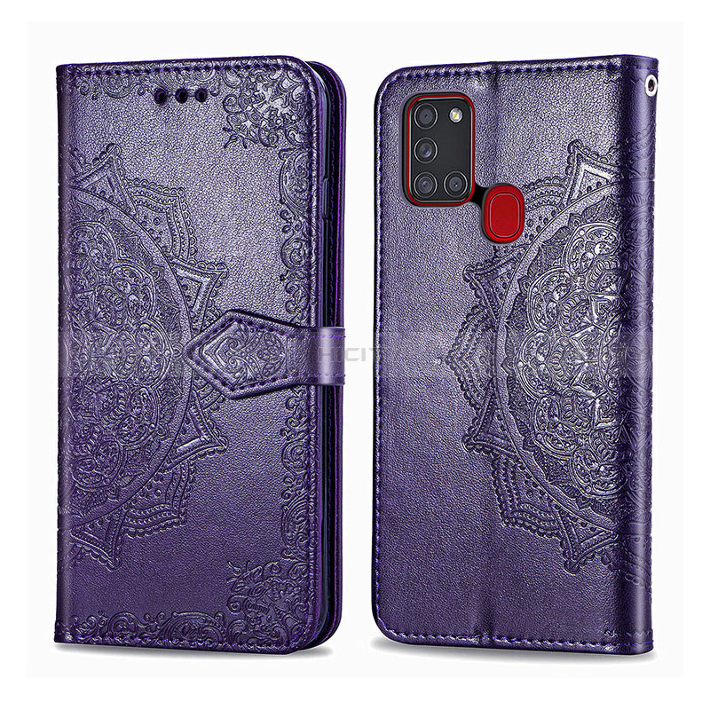 Funda de Cuero Cartera con Soporte Patron de Moda Carcasa para Samsung Galaxy A21s