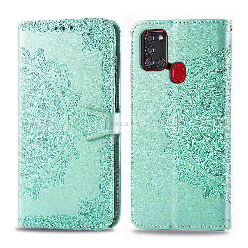 Funda de Cuero Cartera con Soporte Patron de Moda Carcasa para Samsung Galaxy A21s