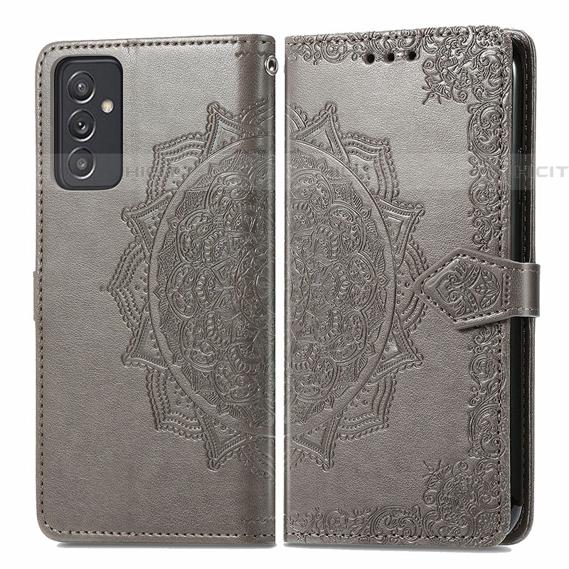 Funda de Cuero Cartera con Soporte Patron de Moda Carcasa para Samsung Galaxy A24 4G Gris