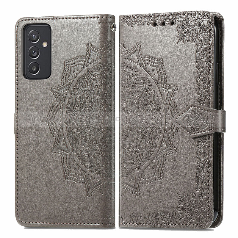 Funda de Cuero Cartera con Soporte Patron de Moda Carcasa para Samsung Galaxy A35 5G Gris