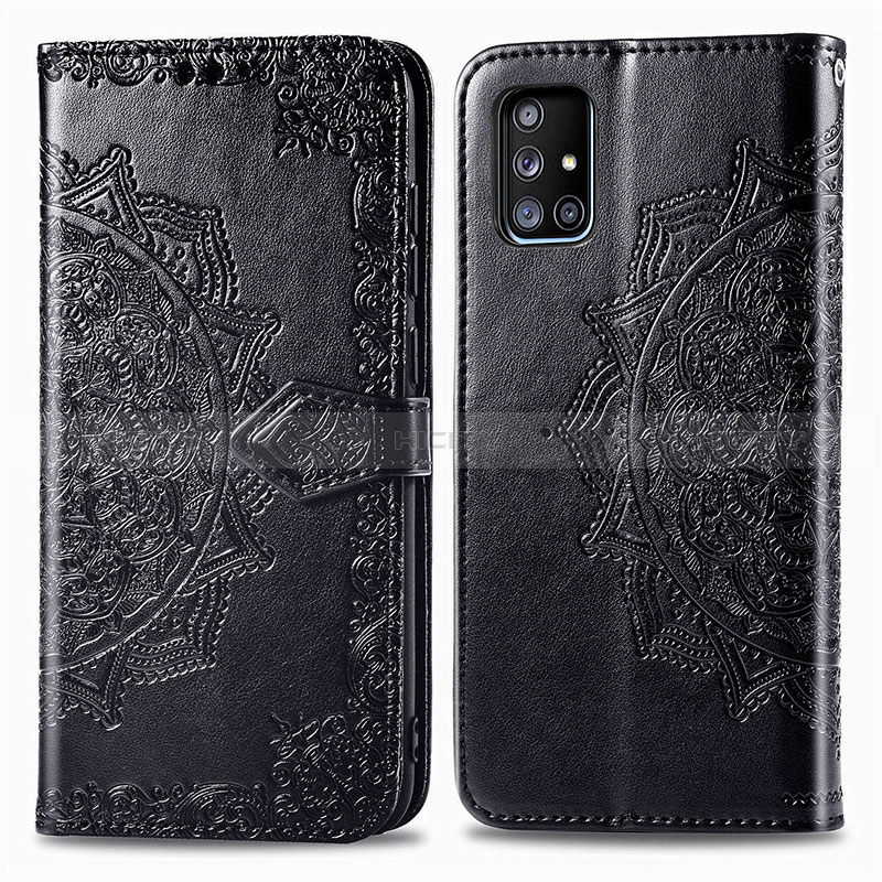 Funda de Cuero Cartera con Soporte Patron de Moda Carcasa para Samsung Galaxy A71 4G A715 Negro