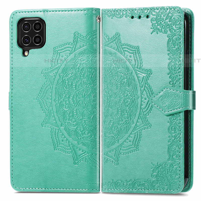 Funda de Cuero Cartera con Soporte Patron de Moda Carcasa para Samsung Galaxy F62 5G Verde