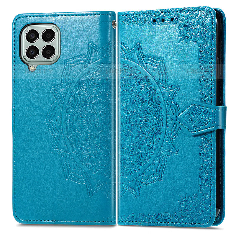 Funda de Cuero Cartera con Soporte Patron de Moda Carcasa para Samsung Galaxy M33 5G Azul