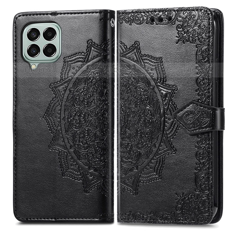 Funda de Cuero Cartera con Soporte Patron de Moda Carcasa para Samsung Galaxy M33 5G Negro