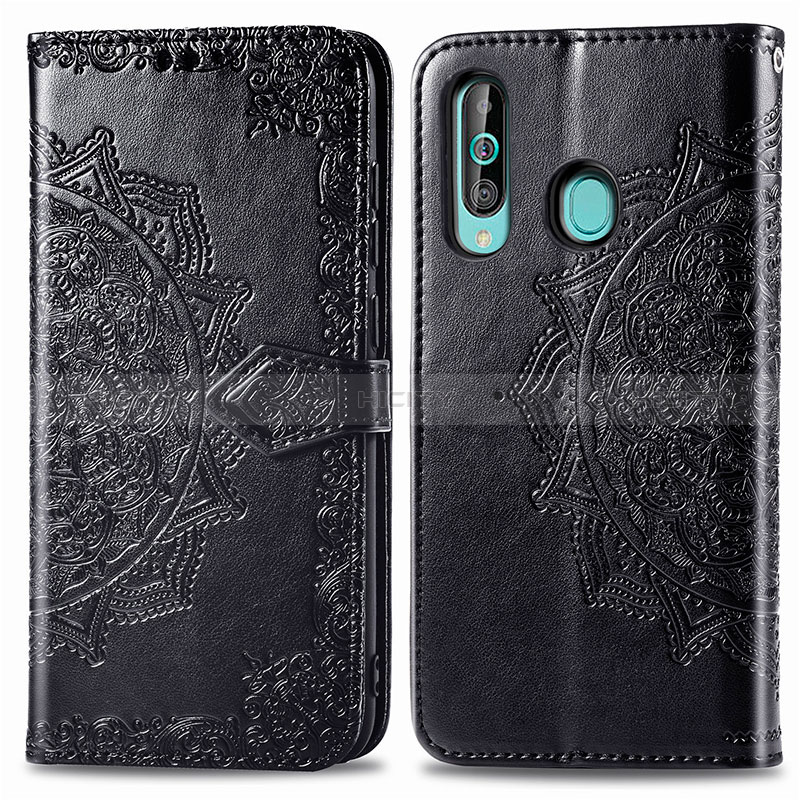 Funda de Cuero Cartera con Soporte Patron de Moda Carcasa para Samsung Galaxy M40 Negro