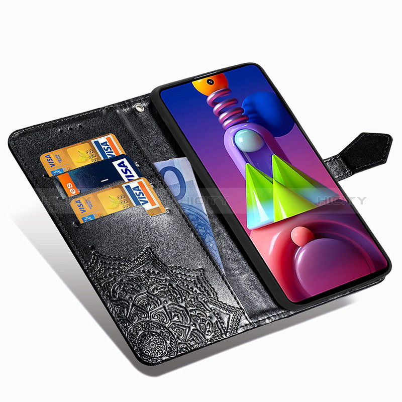 Funda de Cuero Cartera con Soporte Patron de Moda Carcasa para Samsung Galaxy M51