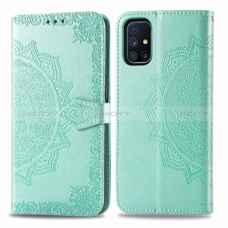 Funda de Cuero Cartera con Soporte Patron de Moda Carcasa para Samsung Galaxy M51 Verde