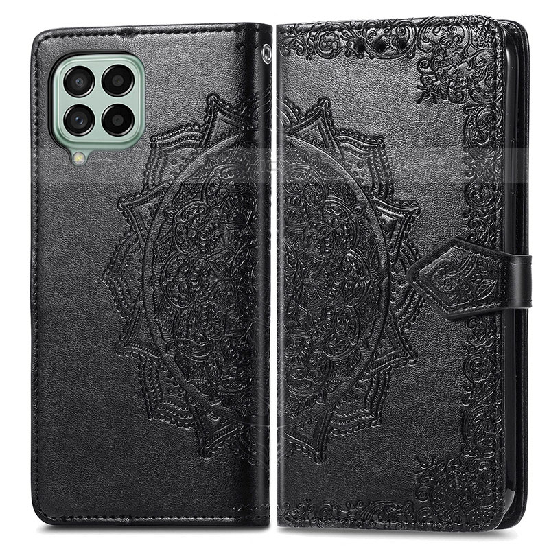 Funda de Cuero Cartera con Soporte Patron de Moda Carcasa para Samsung Galaxy M53 5G Negro