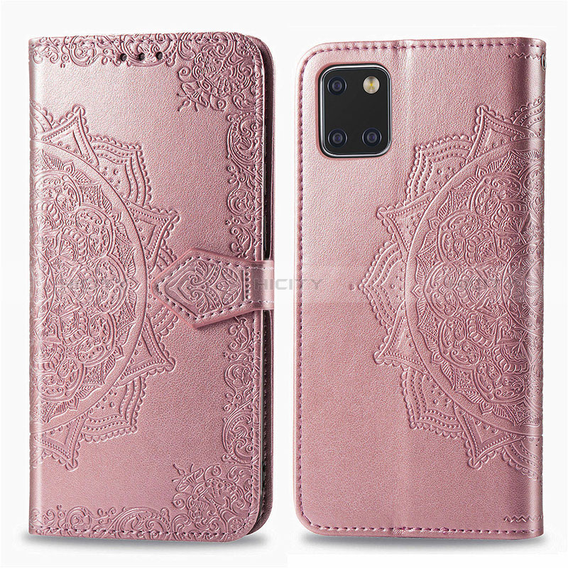 Funda de Cuero Cartera con Soporte Patron de Moda Carcasa para Samsung Galaxy M60s Oro Rosa