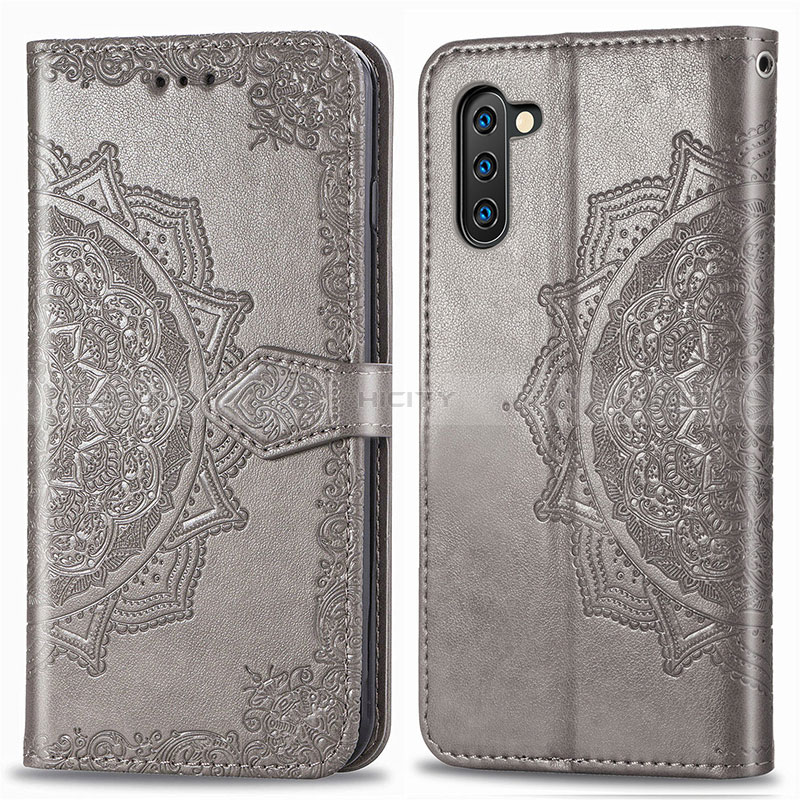 Funda de Cuero Cartera con Soporte Patron de Moda Carcasa para Samsung Galaxy Note 10 5G Gris