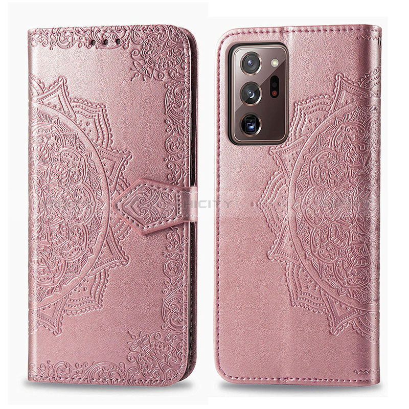 Funda de Cuero Cartera con Soporte Patron de Moda Carcasa para Samsung Galaxy Note 20 Ultra 5G Oro Rosa