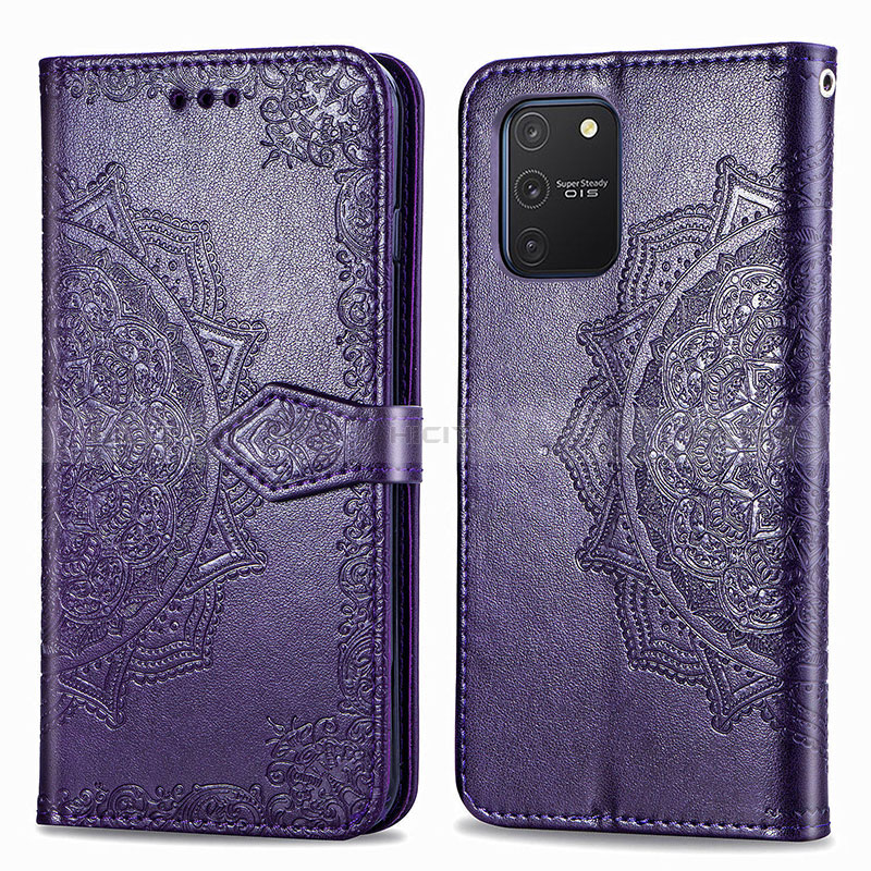 Funda de Cuero Cartera con Soporte Patron de Moda Carcasa para Samsung Galaxy S10 Lite Morado