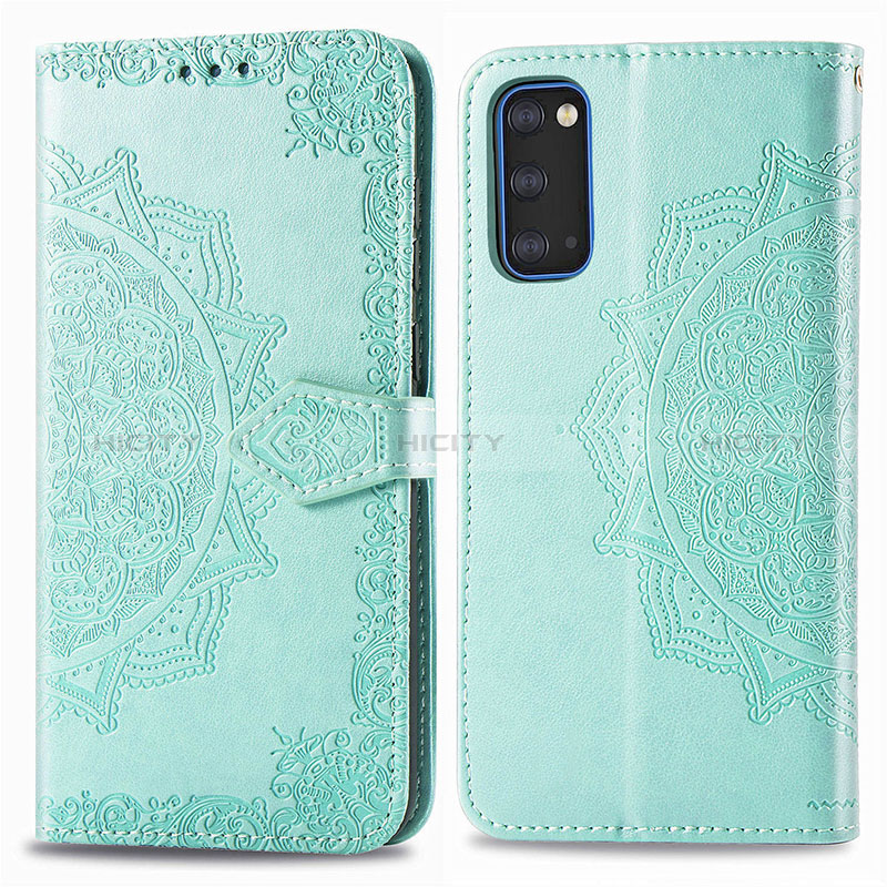 Funda de Cuero Cartera con Soporte Patron de Moda Carcasa para Samsung Galaxy S20 5G Verde